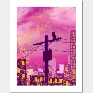 Pink Tints Fireflies Posters and Art